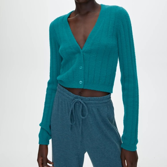 ARITZIA - Wilfred Free - Hush Knit Cardigan - V-neck chenille cardigan - Size M - Picture 3 of 9